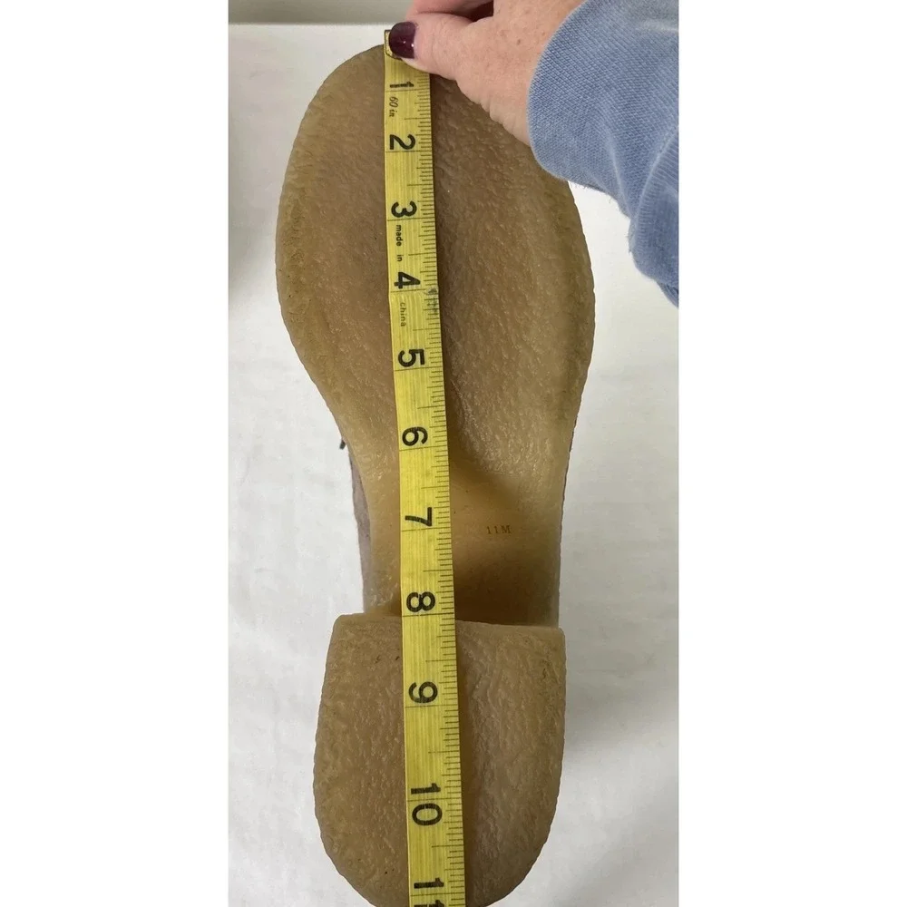 Marc Fisher Lina Platform Loafer Size 11 Suede Tan Slip On Shoes Academia Preppy